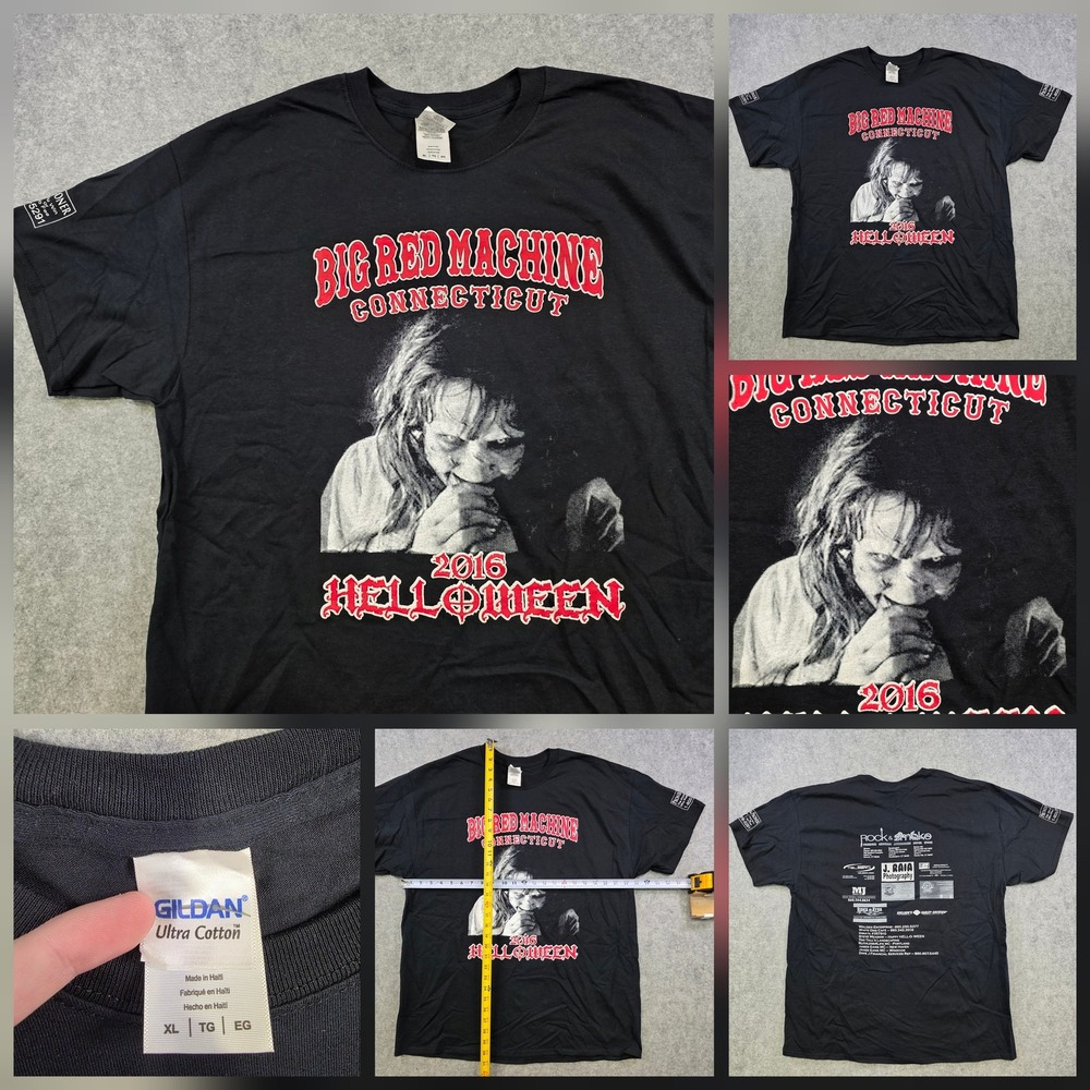 Big Red Machine T Shirt Mens XL Black 2016 Helloween Biker Graphic Horror